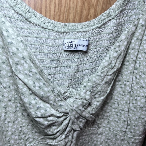 Hollister Sage Green Floral Long-Sleeve Scoop Dress - Picture 4 of 7